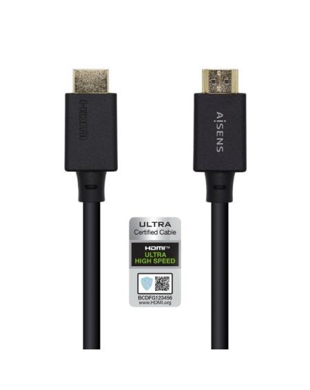 Cable HDMI 2.1 8K Aisens A150-0423/ HDMI Macho - HDMI Macho/ 2m/ Certificado/ Negro - Imagen 1