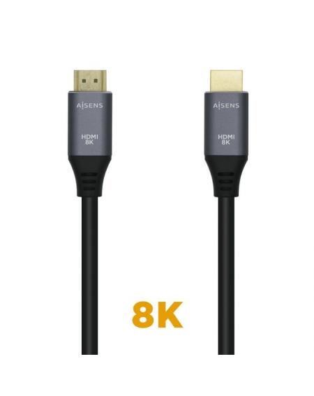 Cable HDMI 2.1 8K Aisens A150-0425/ HDMI Macho - HDMI Macho/ 0.5m/ Gris Negro - Imagen 1