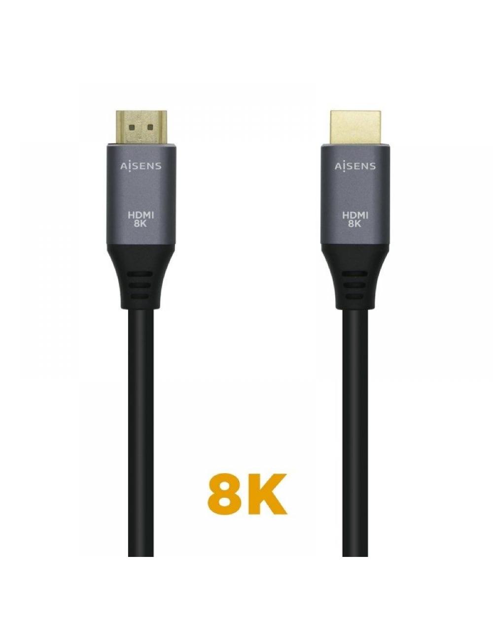 Cable HDMI 2.1 8K Aisens A150-0426/ HDMI Macho - HDMI Macho/ 1m/ Gris Negro - Imagen 1