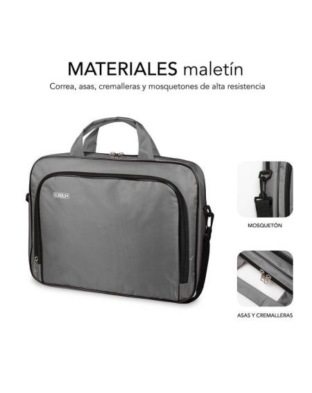 Maletín Subblim Oxford para Portátiles hasta 16'/ Gris