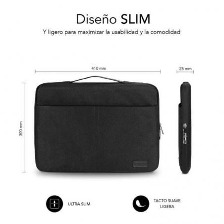 Maletín Subblim Elegant Laptop Sleeve para Portátiles hasta 14'/ Negro