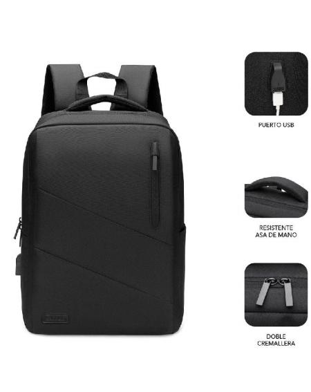 Mochila Subblim City Backpack para Portátiles hasta 15.6'/ Puerto USB