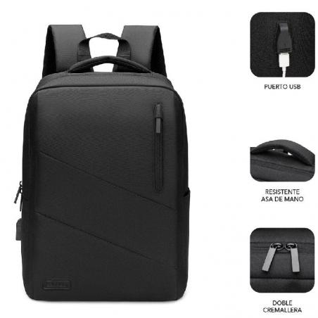 Mochila Subblim City Backpack para Portátiles hasta 15.6'/ Puerto USB