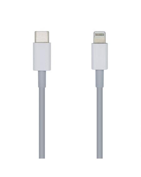 Cable Lightning Aisens A102-0441/ Lightning Macho - USB Tipo-C Macho/ 20cm/ Blanco - Imagen 1