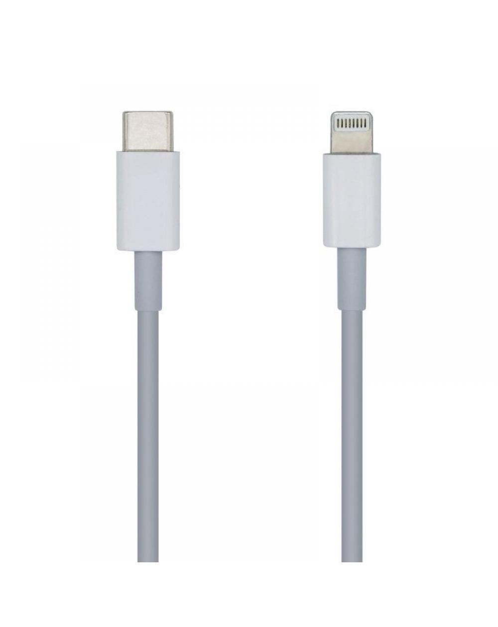 Cable Lightning Aisens A102-0441/ Lightning Macho - USB Tipo-C Macho/ 20cm/ Blanco - Imagen 1