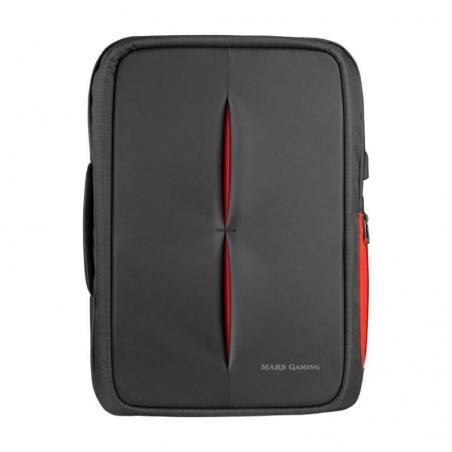 Mochila Mars Gaming MB2 para Portátil hasta 17'/ Puerto USB/ Antirrobo/ Impermeable