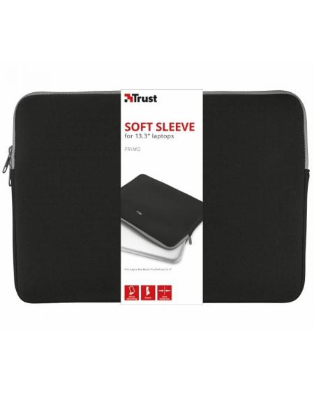 Funda Trust Primo Soft Sleeve para Portátiles hasta 13.3'/ Negra