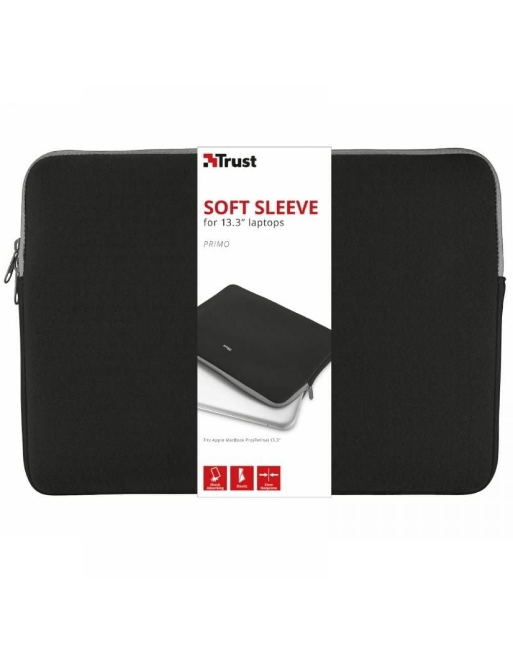 Funda Trust Primo Soft Sleeve para Portátiles hasta 13.3'/ Negra