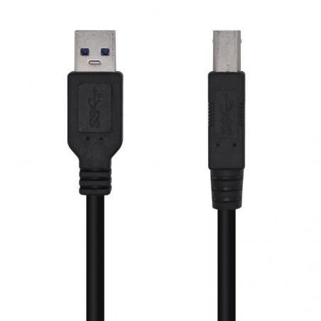 Cable USB 3.0 Impresora Aisens A105-0444/ USB Macho - USB Macho/ 2m/ Negro - Imagen 1