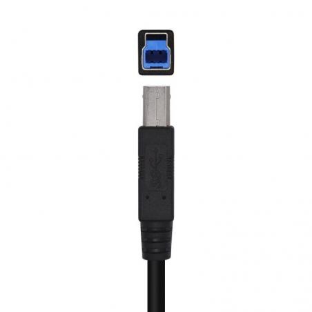 Cable USB 3.0 Impresora Aisens A105-0445/ USB Macho - USB Macho/ 3m/ Negro - Imagen 2