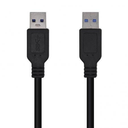 Cable USB 3.0 Aisens A105-0446/ USB Macho - USB Macho/ 1m/ Negro - Imagen 1