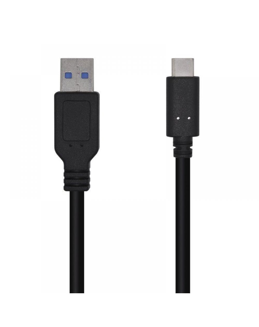 Cable USB 3.1 Aisens A107-0449/ USB Tipo-C Macho - USB Macho/ 0.5m/ Negro - Imagen 1