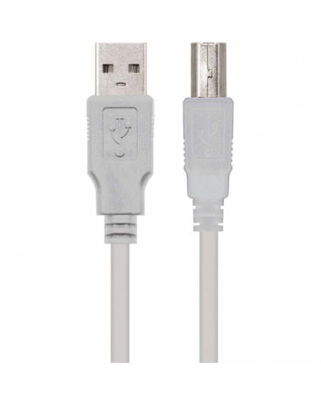 Cable USB 2.0 Impresora Nanocable 10.01.0103/ USB Macho - USB Macho/ 1.8m/ Beige - Imagen 3