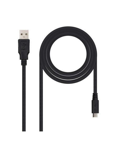 Cable USB 2.0 Nanocable 10.01.0501/ USB Macho - MicroUSB Macho/ 1.8m/ Negro - Imagen 1
