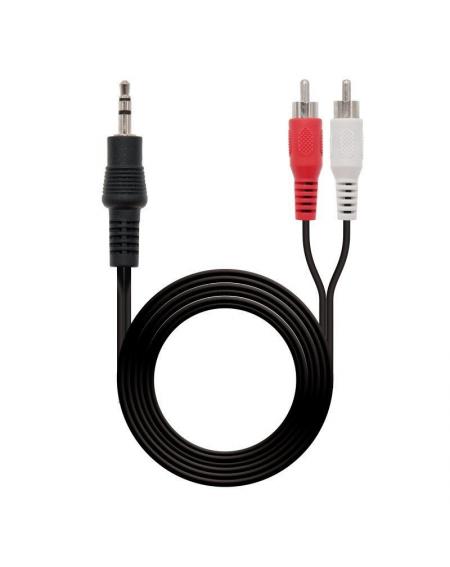 Cable Estéreo nanocable 10.24.0305/ Jack 3.5 Macho - 2x RCA Macho/ 5m/ Negro - Imagen 1