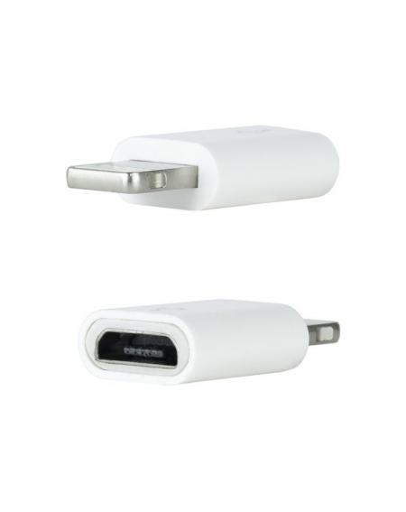 Adaptador Micro USB 2.0 Lightning Nanocable 10.10.4100/ Micro USB Hembra - Lightning Macho/ Blanco - Imagen 2