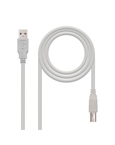 Cable USB 2.0 Impresora Nanocable 10.01.0102/ USB Macho - USB Macho/ 1m/ Beige - Imagen 3