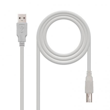 Cable USB 2.0 Impresora Nanocable 10.01.0102/ USB Macho - USB Macho/ 1m/ Beige - Imagen 3