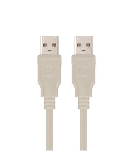 Cable USB 2.0 Nanocable 10.01.0303/ USB Macho - USB Macho/ 2m/ Beige - Imagen 1