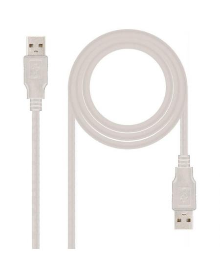 Cable USB 2.0 Nanocable 10.01.0303/ USB Macho - USB Macho/ 2m/ Beige - Imagen 2