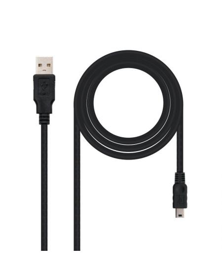 Cable USB 2.0 Nanocable 10.01.0400/ USB Macho - MiniUSB Macho/ 0.5m/ Negro - Imagen 1