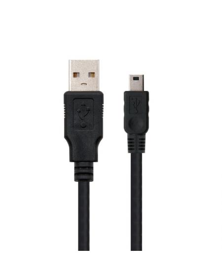 Cable USB 2.0 Nanocable 10.01.0401/ USB Macho - MiniUSB Macho/ 1m/ Negro - Imagen 2