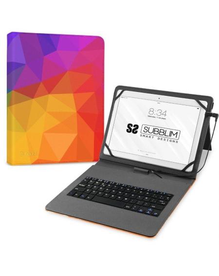 Funda con Teclado Subblim Keytab USB 11' Triángulos USB para Tablets de 11'
