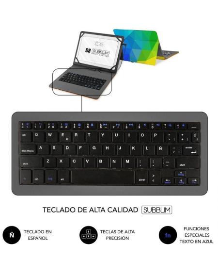 Funda con Teclado Subblim Keytab USB 11' Triángulos USB para Tablets de 11'