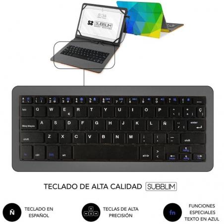 Funda con Teclado Subblim Keytab USB 11' Triángulos USB para Tablets de 11'