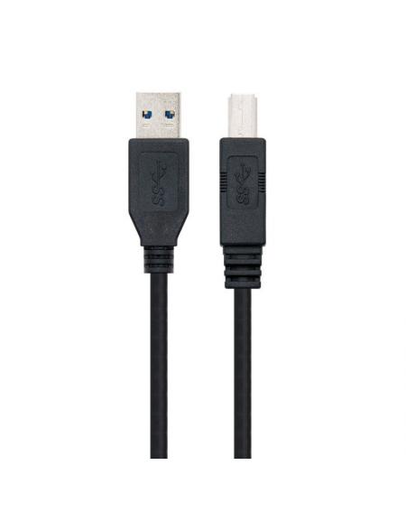 Cable USB 3.0 Impresora Nanocable 10.01.0802-BK/ USB Macho - USB Macho/ 2m/ Negro - Imagen 1