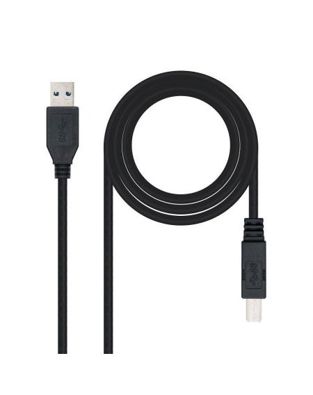 Cable USB 3.0 Impresora Nanocable 10.01.0802-BK/ USB Macho - USB Macho/ 2m/ Negro - Imagen 2
