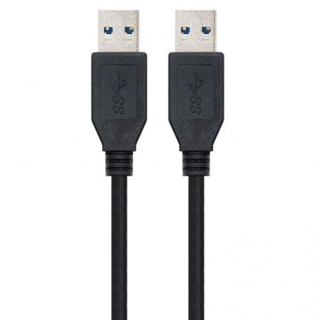 Cable USB 3.0 Nanocable 10.01.1001-BK/ USB Macho - USB Macho/ 1m/ Negro - Imagen 2