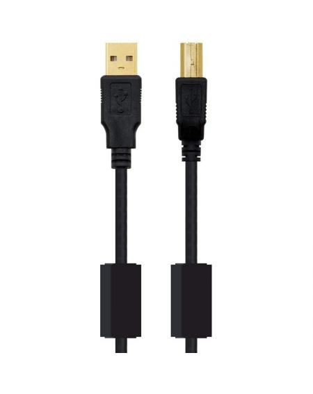 Cable USB 2.0 Impresora Nanocable 10.01.1203/ USB Macho - USB Macho/ 3m/ Negro - Imagen 2