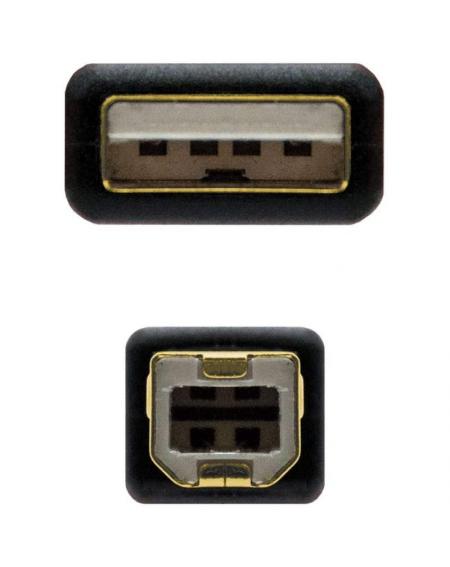 Cable USB 2.0 Impresora Nanocable 10.01.1203/ USB Macho - USB Macho/ 3m/ Negro - Imagen 3