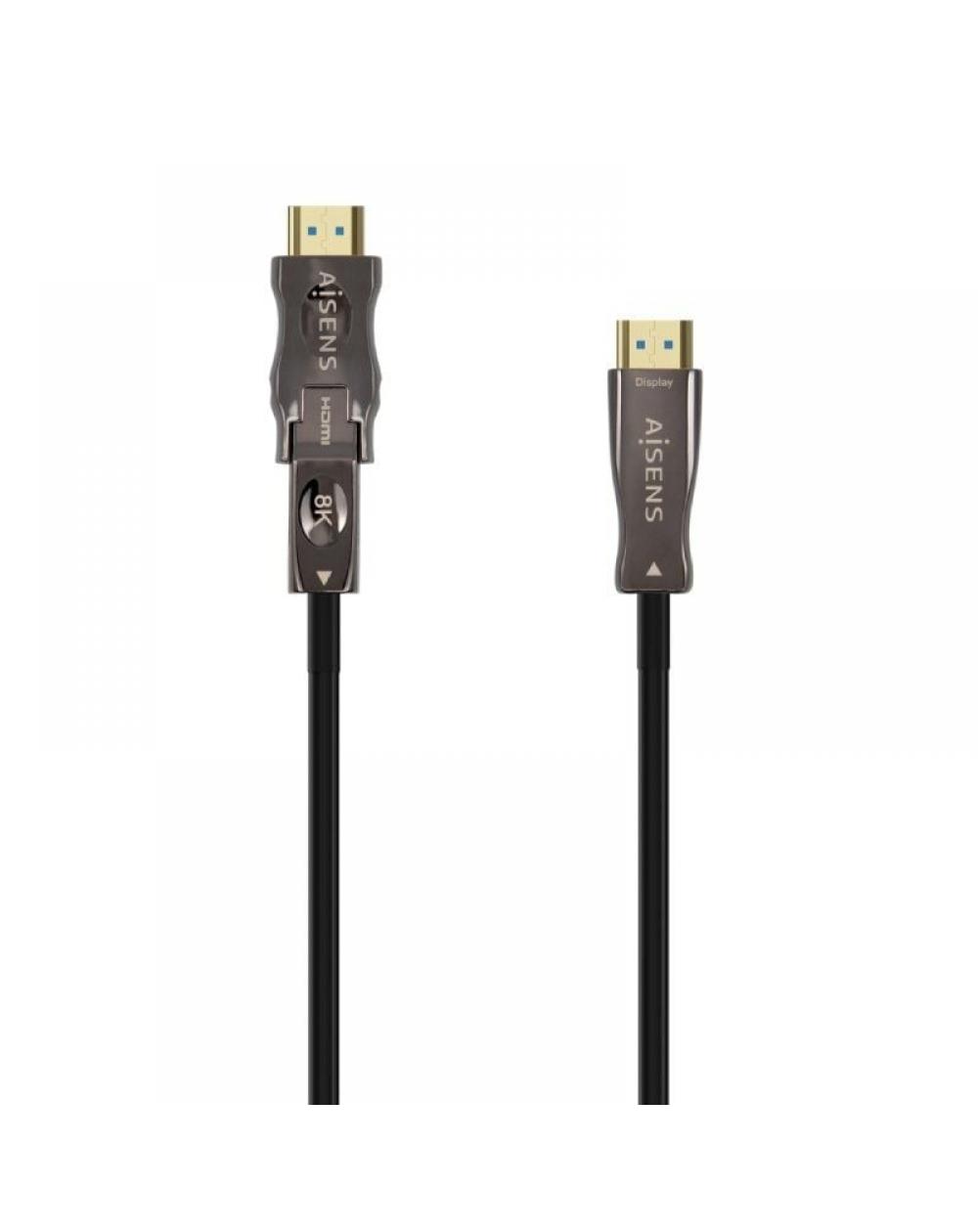 Cable HDMI 2.1 AOC 8K Desmontable Aisens A153-0647/ HDMI Macho / D Macho - HDMI Macho/ 40m/ Negro