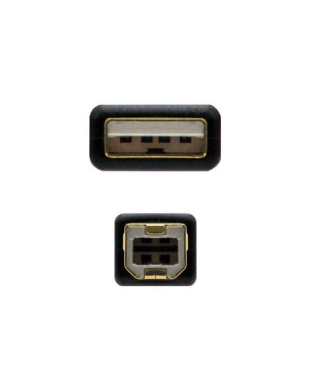 Cable USB 2.0 Impresora Nanocable 10.01.1205/ USB Macho - USB Macho/ 5m/ Negro - Imagen 3