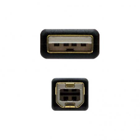 Cable USB 2.0 Impresora Nanocable 10.01.1205/ USB Macho - USB Macho/ 5m/ Negro - Imagen 3