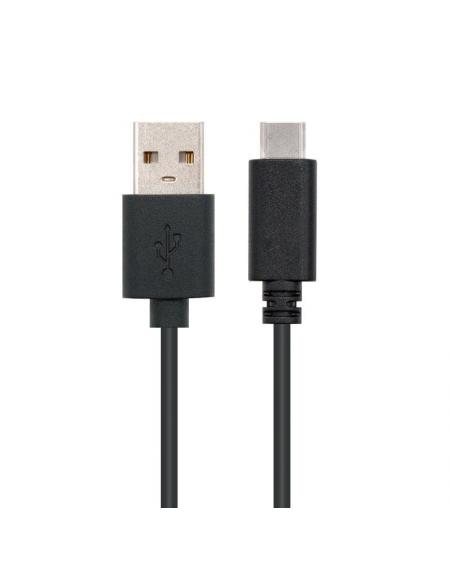 Cable USB 2.0 Nanocable 10.01.2100/ USB Tipo-C Macho - USB Macho/ 0.5m/ Negro - Imagen 1