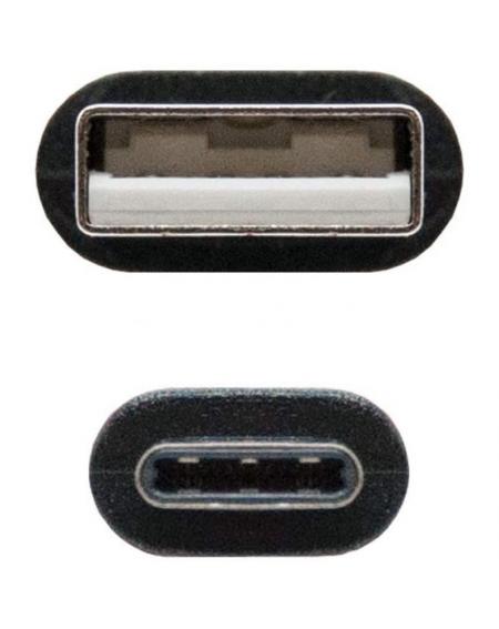 Cable USB 2.0 Nanocable 10.01.2100/ USB Tipo-C Macho - USB Macho/ 0.5m/ Negro - Imagen 3