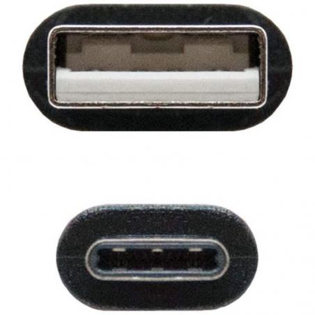 Cable USB 2.0 Nanocable 10.01.2100/ USB Tipo-C Macho - USB Macho/ 0.5m/ Negro - Imagen 3