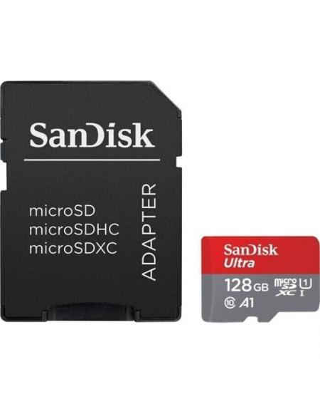 Tarjeta de Memoria SanDisk Ultra 128GB microSD XC con Adaptador/ Clase 10/ 140MBs