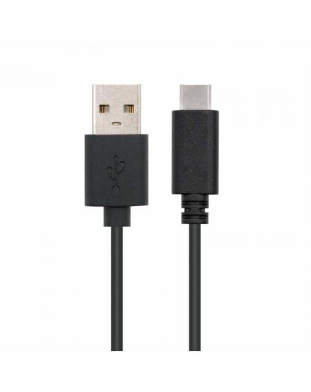 Cable USB 2.0 Nanocable 10.01.2102/ USB Tipo-C Macho - USB Macho/ 2m/ Negro - Imagen 1