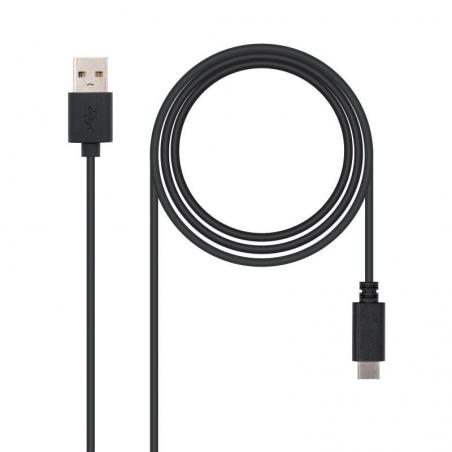 Cable USB 2.0 Nanocable 10.01.2102/ USB Tipo-C Macho - USB Macho/ 2m/ Negro - Imagen 2