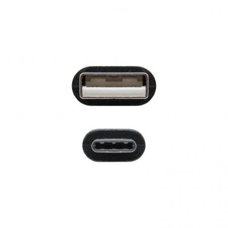 Cable USB 2.0 Nanocable 10.01.2102/ USB Tipo-C Macho - USB Macho/ 2m/ Negro - Imagen 3