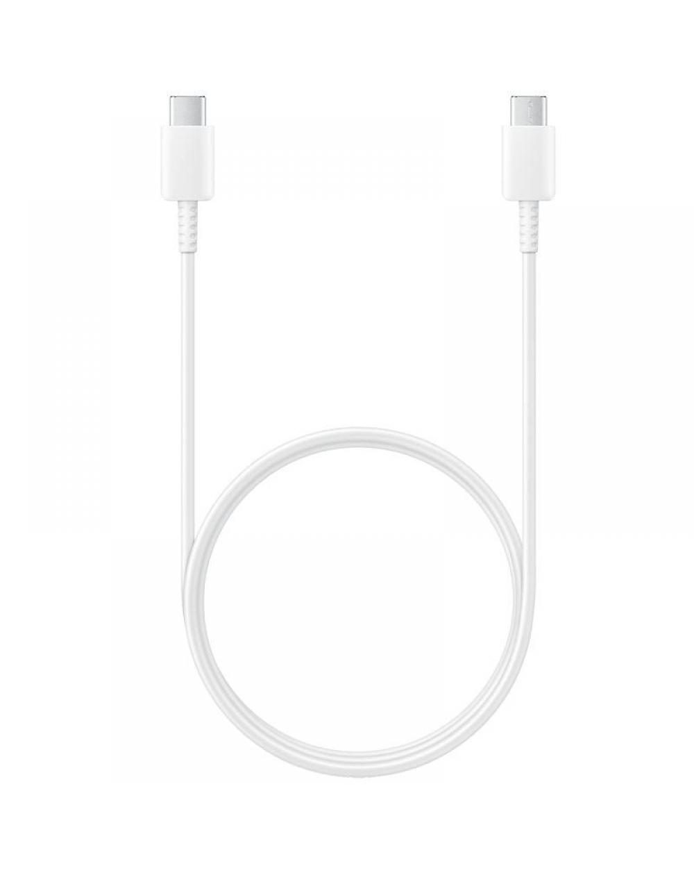 Cable USB 2.0 Tipo-C Samsung EP-DA705BWEGWW/ USB Tipo-C Macho - USB Tipo-C Macho/ 1m/ Blanco