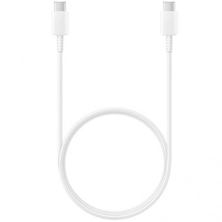 Cable USB 2.0 Tipo-C Samsung EP-DA705BWEGWW/ USB Tipo-C Macho - USB Tipo-C Macho/ 1m/ Blanco