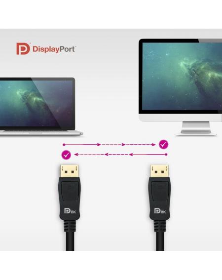 Cable Displayport 1.4 8K Nanocable 10.15.2502/ Displayport Macho - Displayport Macho/ 2m/ Certificado/ Negro - Imagen 5