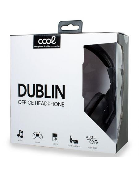 Auriculares Stereo Oficina COOL Dublin con micro Negro