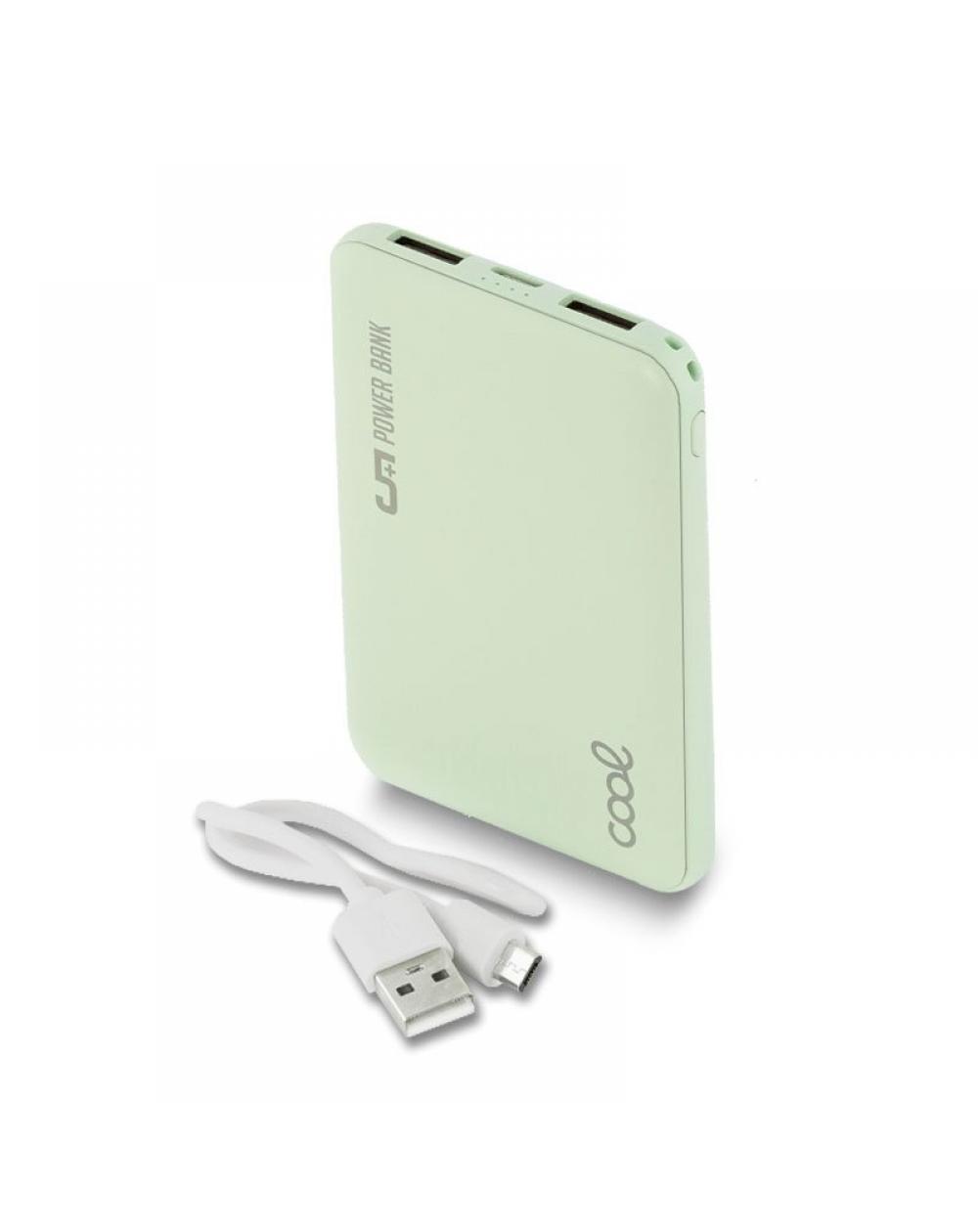 Bateria Externa Power Bank 5000 mAh COOL Leather Verde