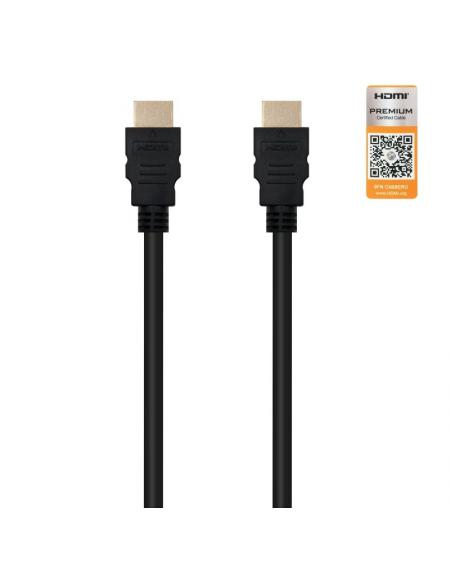 Cable HDMI 2.0 4K Nanocable 10.15.3600/ HDMI Macho - HDMI Macho/ 0.5m/ Certificado/ Negro - Imagen 2